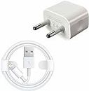 Deepsheila Mobile Charger Compatible with iPhone 5, 5s, 6, 6s, 7, 7s, 8, 8s, X, 11, SE 2 A Mobile Charger with Detachable Cable (White, Cable Included)