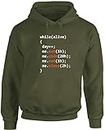Hippowarehouse Eat Code eat Sleep Day of Programmer Unisex Hoodie Hooded top (Specific Size Guide in Description) Olive Green