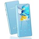 32GB MP3 Player with Bluetooth 5.0, AGPTEK 2.4" Curved Screen Music Player with Speaker HiFi Lossless Sound with FM Radio, Voice Recorder, Supports up to 128GB TF Card- Headphones Included (Blue)