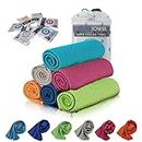 [6 Pack] Cooling Towel, Ice Sports Towel, Cool Towel for Instant Cooling,for Yoga, Travel, Golf, Gym,Camping, Fitness, Running, Workout & More Activities (35"x12")