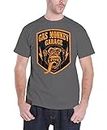 Gas Monkey Garage T Shirt Orange Shield Kustom Buils Logo New Official Mens Grey Size S