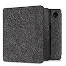 kwmobile Case Compatible with Kobo Libra 2 - Book Style Felt Fabric Protective e-Reader Cover - Dark Grey