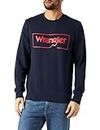 Wrangler Men's Frame Logo Sweatshirts, Navy, M