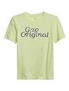 GAP Boys' Short Sleeve Logo T-Shirt, Citron, Large