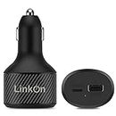 LinkOn 112W USB-C Car Charger with 90W PD3.0 PPS and 18W QC3.0 ports for MacBook Dell HP Lenovo Samsung S20 Note 10+ Huawei FCP SCP Apple iPhone iPad