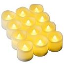 PChero Bougies LED Vacillante avec Minuteur, Lot de 12 Battrie (Incluse) Bougies sans Flamme Votive (1,65" × 1,65") pour Décorations de Maison Chambre date d'anniversaire - [Blanc Chaud]