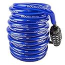 DocksLocks Weatherproof Coiled Security Cable Lock (5ft to 25ft Lengths) with Resettable Combination, Anti-Theft Protection for Kayaks, Bikes, Paddleboards, Scooter, Equipment, Bicycles and More 10ft