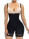 YIANNA Shapewear for Women Tummy Control Fajas Colombianas Post Surgery Body Shaper Open Bust Bodysuit, Black, Large