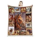 CYREKUD Horse Blanket,Horse Gifts for Girls Throw Blanket,Horse Gifts for Women Blanket,Gifts for Horse Lovers, Super Soft Cozy Horse Themed Gifts for Men Blanket,Sofa Couch Beds Horse Decor 60" x 80"