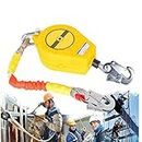 5m/17ft Self Retracting Lifeline, Person Fall Protection Device with Safety Lanyard and Wire Rope, Profession Fall Arrest Equipment for Industry and Construction