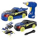 REMOKING Kids Toys for Boys&Girls,Take Apart Racing Car,STEM Building Toys 26 Pieces Assembly Car Toys with Drill Tool, Lights and Sounds,Birthday, for Kids