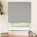 CHICOLOGY Cordless 1-Inch Vinyl Mini Blinds, Horizontal Venetian Slat Light Filtering, Darkening Perfect for Kitchen/Bedroom/Living Room/Office and More, 29" W X 72" H, Gray (Commercial Grade)