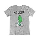 Mr Cyclist - Mens Cycling Gift Organic Cotton T-Shirt (X-Large, Grey)