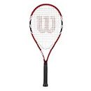 Wilson Federer Adult Recreational Tennis Racket - Grip Size 3 - 4 3/8", Red/White/Black
