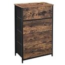 SONGMICS Drawer Dresser, Storage Dresser Tower with 5 Fabric Drawers, Dresser Unit, for Hallway, Rustic Brown and Classic Black ULGS45H
