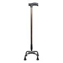 COMPORT Quad Cane Adjustable Walking Cane Flexible Lightweight Comfortable Handle with 4-Pronged feet for Extra Stability Small Quad Base for Men Women and Seniors