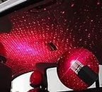 AIRKING USB Decorative Star Night Projector Light for Car Universal Atmosphere Lamp For Party Decoration Home Bedroom Car Interior (Red Light)