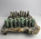 Japanese Samurai Chess Set Hand Crafted Marbled Collectors Dragon Read Descript