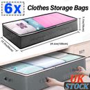 Large Underbed Clothes Storage Bags Zipped Organizer Fabric Wardrobe Cube Boxes