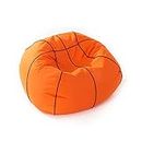 Lumaland Beanbag Puff Pelota de Baloncesto - Sofa Grande Adulto, Infantil & Gamer para Comodidad Total - Sillón de Relax con Costuras Reforzadas y Relleno de Perlas EPS - 90x90x50 cm / 170 lt