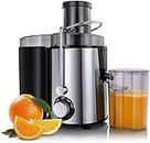 BMS Lifestyle Centrifugal Juicer Machine Juice Extractor for Whole Fruit and Vegetables, BPA-Free, Dual Speed and Overheat Overload Protection, Anti-drip (Black)