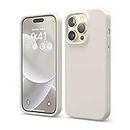 elago Compatible with iPhone 14 Pro Case, Liquid Silicone Case, Full Body Protective Cover, Shockproof, Slim Phone Case, Anti-Scratch Soft Microfiber Lining, 6.1 inch (Stone)