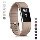 Meliya Bands Compatible with Fitbit Charge 2, Classic & Special Edition Replacement Bands for Fitbit Charge 2 Women Men (Small, Milk Tea)