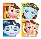 Board Books : Gods - (Set of 4 Books) Krishna, Shiva, Hanuman, Ganesha ( Illustrated story books for kids) (Cutout Board Books)