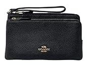 Coach Double Zip Wallet Wristlet Style No. C5610 Black