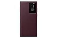 SAMSUNG Galaxy S22 Ultra S-View Flip Cover, Protective Phone Case, Tap Control, Cutting Edge Design, US Version, Burgundy, (EF-ZS908CEEGUS)