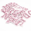 Pink Letter Sequin Patch Patches Iron-On / Sew-On Clothes Alphabet Embroidery