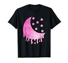 Melting Moon Pink Kawaii Estética Camiseta