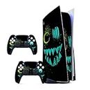 GADGETS WRAP Printed Vinyl Skin Sticker Decal for Sony PS5 Playstation 5 Disc Edition Console & 2 Controller (Skin Only, Console & Controller not Included.) - Skull Multicolor