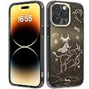 NACIEY for iPhone 14 Pro Max Case, Glitter Star Aesthetic Cute Pattern Case for Women Girls Men, Soft TPU Bumper Military Grade Drop Protection 12 Zodiac Signs iPhone case 6.7 Inch (Taurus)