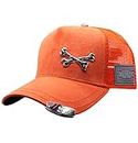 Red Monkey Cross Bones Tip Fashion Unisex Limited Edition Trucker Hat Cap Headwear (Orange)