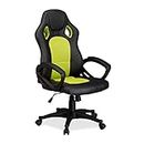 Relaxdays Chaise Gamer professionnel fauteuil Gaming jeux vidéos XR9 jusqu’à 120 kg Racing Chair, vert-noir, 110 x 62 x 60 cm