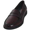 Fluchos F1835 - Classic Català Women's Loafer Patent Leather Garnet and Black Removable Insole, Black/White, 4 UK