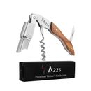 Wine Opener Corkscrew Bottle Waiters Key with Foil Cutter Double Hinged Wood