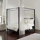 ROYALE LINENS Canopy Bed Scarf, White Sheer, for All Bed Sizes
