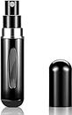 Kixre Perfume Atomizer, Portable Mini Perfume Spray Bottle 5ml,Travel Refillable Perfume Bottle, Pocket Cologne Sprayer for Traveling and Outgoing (Black)