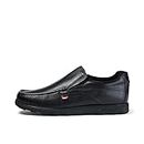 Kickers Men's Fragma Slip On Moc Toe Comfortable Leather Shoes, Black, 10 UK