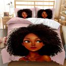 My Afro African Black Girl Quilt Duvet Cover Bedding Set Single Double King Size
