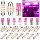 Tallew 24 Pieces Dome Light LED Car Bulb Kit Set T10 31 mm 42 mm LED Festoon Bulbs Interior LED Interior Replacement Bulbs for Car Map Door Courtesy(Purple)