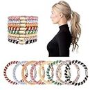 TIESOME 8 PCS Elastic Braided Hair Ties for Thick Hair, Multicolor Ponytail Holder Hair Ties Ropes for Women Girls No Damage No Crease Hair Elastics Hair Bands for Women Girls Hair (8 color)