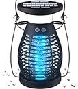 Solar Bug Zapper Outdoor Waterproof, Rechargeable Mosquito Zapper with 360° High Powered UV Light, 2-in-1 Light Bulb and Fly Zapper Up to 2100 Sq Ft - Attracts Gnats, Mosquitoes, Flies, and More