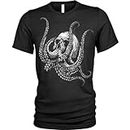 Men's Cthulhu T-Shirts S to Skull Octopus Horror Gothic Squid Goth Black XL