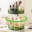 INVSSENE 360 Rotating Makeup Organizer, Large Capacity Bathroom Organizer Countertop, 2 Tiers Make Up Organizers and Storage for Vanity, for Perfume, Skincare, Cosmetics, Lipsticks, Elegant Green