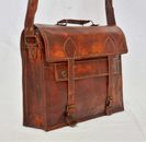 17" Large brown Leather bag for men messenger bag shoulder bag mens Laptop bag