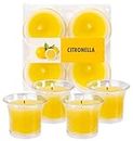 HYOOLA Clear Cup Scented Votive Candles - Citronella - 12 Hour Burn Time - 4 Pack - European Made