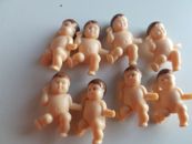 8 Pcs Mini Plastic Babies, 1 Inch Small Plastic Baby Dolls for Baby Shower, Cake